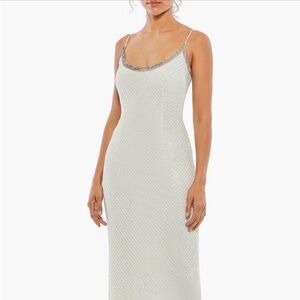 Mac Duggal Rhinestone Encrusted Scoop Neckline Beaded Gown Size 10